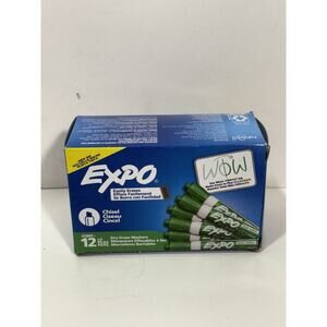 EXPO Low Odor Dry Erase Marker Chisel Tip Green Dozen 80004a 12 Count New
